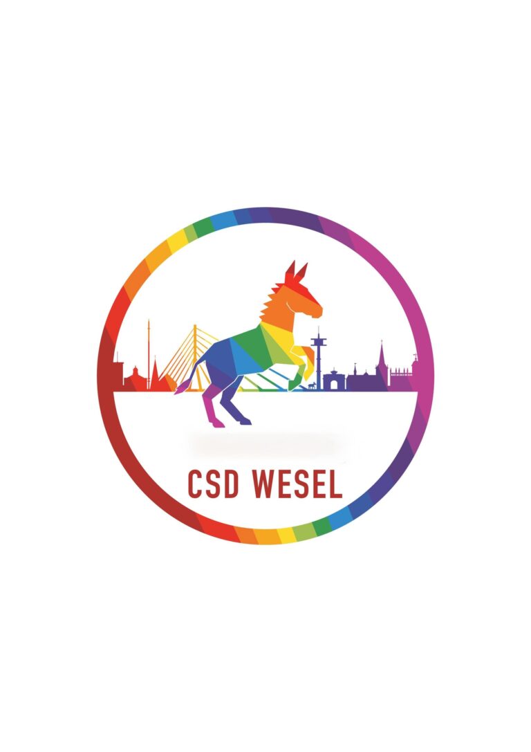 Aufstellung eines Regenbogen Esels in Wesel
